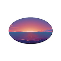 Sunset Ocean Beach Water Tropical Island Vacation Nature Sticker Oval (100 Pack) by Pakemis