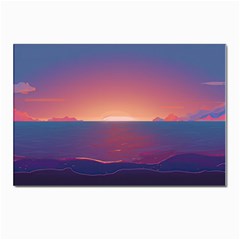 Sunset Ocean Beach Water Tropical Island Vacation Nature Postcard 4 x 6  (pkg Of 10) by Pakemis