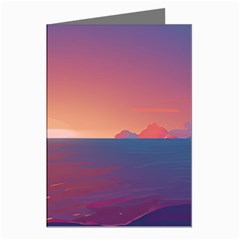 Sunset Ocean Beach Water Tropical Island Vacation Nature Greeting Cards (pkg Of 8) by Pakemis