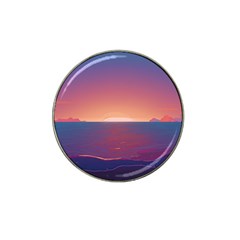 Sunset Ocean Beach Water Tropical Island Vacation Nature Hat Clip Ball Marker (4 Pack) by Pakemis