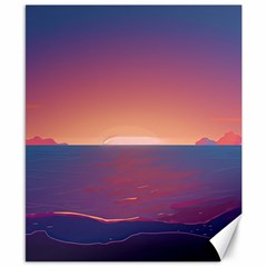 Sunset Ocean Beach Water Tropical Island Vacation Nature Canvas 8  X 10  by Pakemis