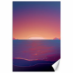 Sunset Ocean Beach Water Tropical Island Vacation Nature Canvas 12  X 18  by Pakemis