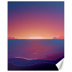 Sunset Ocean Beach Water Tropical Island Vacation Nature Canvas 16  X 20  by Pakemis