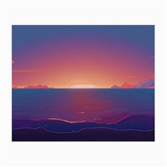 Sunset Ocean Beach Water Tropical Island Vacation Nature Small Glasses Cloth (2 Sides) by Pakemis