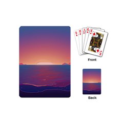 Sunset Ocean Beach Water Tropical Island Vacation Nature Playing Cards Single Design (mini) by Pakemis