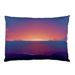 Sunset Ocean Beach Water Tropical Island Vacation Nature Pillow Case (two Sides) by Pakemis