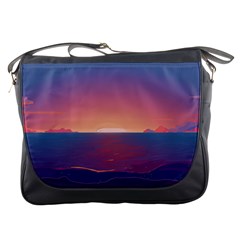 Sunset Ocean Beach Water Tropical Island Vacation Nature Messenger Bag by Pakemis