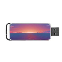 Sunset Ocean Beach Water Tropical Island Vacation Nature Portable Usb Flash (one Side) by Pakemis