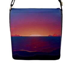 Sunset Ocean Beach Water Tropical Island Vacation Nature Flap Closure Messenger Bag (l) by Pakemis