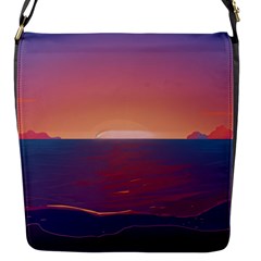 Sunset Ocean Beach Water Tropical Island Vacation Nature Flap Closure Messenger Bag (s) by Pakemis