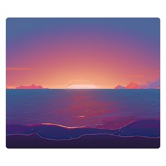 Sunset Ocean Beach Water Tropical Island Vacation Nature Premium Plush Fleece Blanket (small) by Pakemis