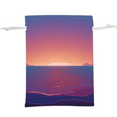 Sunset Ocean Beach Water Tropical Island Vacation Nature Lightweight Drawstring Pouch (xl) by Pakemis