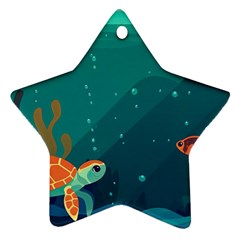 Ai Generated Ocean Sea Fish Aquatic Water Nature 5 Ornament (star) by Pakemis