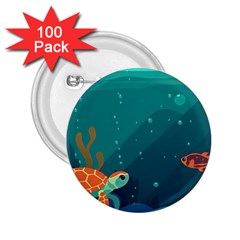 Ai Generated Ocean Sea Fish Aquatic Water Nature 5 2 25  Buttons (100 Pack)  by Pakemis