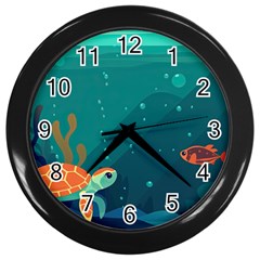 Ai Generated Ocean Sea Fish Aquatic Water Nature 5 Wall Clock (black) by Pakemis