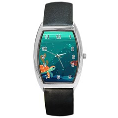 Ai Generated Ocean Sea Fish Aquatic Water Nature 5 Barrel Style Metal Watch by Pakemis