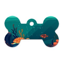 Ai Generated Ocean Sea Fish Aquatic Water Nature 5 Dog Tag Bone (two Sides) by Pakemis