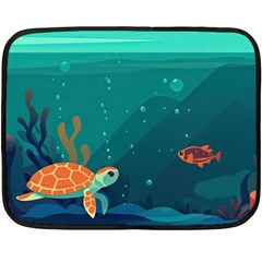 Ai Generated Ocean Sea Fish Aquatic Water Nature 5 Fleece Blanket (mini) by Pakemis