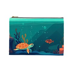 Ai Generated Ocean Sea Fish Aquatic Water Nature 5 Cosmetic Bag (large) by Pakemis