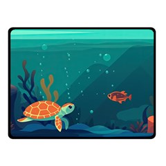 Ai Generated Ocean Sea Fish Aquatic Water Nature 5 Fleece Blanket (small) by Pakemis