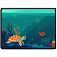 Ai Generated Ocean Sea Fish Aquatic Water Nature 5 Fleece Blanket (large) by Pakemis