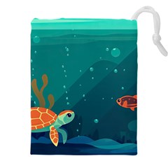 Ai Generated Ocean Sea Fish Aquatic Water Nature 5 Drawstring Pouch (5xl) by Pakemis