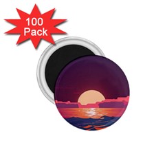 Sunset Ocean Beach Water Tropical Island Vacation 5 1 75  Magnets (100 Pack)  by Pakemis