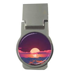 Sunset Ocean Beach Water Tropical Island Vacation 5 Money Clips (round)  by Pakemis