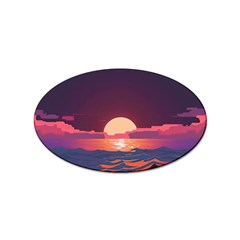 Sunset Ocean Beach Water Tropical Island Vacation 5 Sticker (oval) by Pakemis