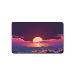 Sunset Ocean Beach Water Tropical Island Vacation 5 Magnet (name Card) by Pakemis