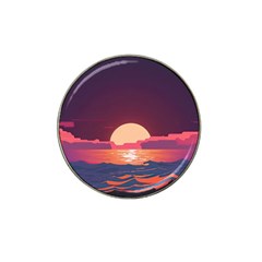 Sunset Ocean Beach Water Tropical Island Vacation 5 Hat Clip Ball Marker by Pakemis