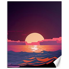 Sunset Ocean Beach Water Tropical Island Vacation 5 Canvas 16  X 20  by Pakemis