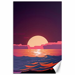 Sunset Ocean Beach Water Tropical Island Vacation 5 Canvas 24  X 36  by Pakemis