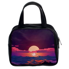 Sunset Ocean Beach Water Tropical Island Vacation 5 Classic Handbag (two Sides) by Pakemis