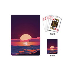 Sunset Ocean Beach Water Tropical Island Vacation 5 Playing Cards Single Design (mini) by Pakemis