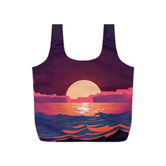 Sunset Ocean Beach Water Tropical Island Vacation 5 Full Print Recycle Bag (s) by Pakemis