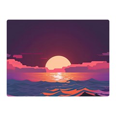 Sunset Ocean Beach Water Tropical Island Vacation 5 Premium Plush Fleece Blanket (mini) by Pakemis