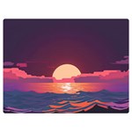 Sunset Ocean Beach Water Tropical Island Vacation 5 One Side Premium Plush Fleece Blanket (Extra Small) 40 x30  Blanket Front