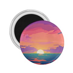 Sunset Ocean Beach Water Tropical Island Vacation 4 2 25  Magnets by Pakemis