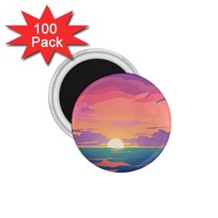 Sunset Ocean Beach Water Tropical Island Vacation 4 1 75  Magnets (100 Pack)  by Pakemis