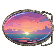 Sunset Ocean Beach Water Tropical Island Vacation 4 Belt Buckles by Pakemis