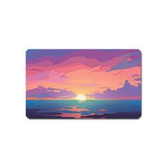 Sunset Ocean Beach Water Tropical Island Vacation 4 Magnet (name Card) by Pakemis