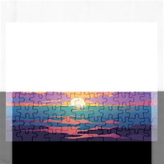 Sunset Ocean Beach Water Tropical Island Vacation 4 Rectangular Jigsaw Puzzl by Pakemis