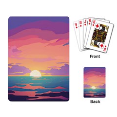 Sunset Ocean Beach Water Tropical Island Vacation 4 Playing Cards Single Design (rectangle) by Pakemis