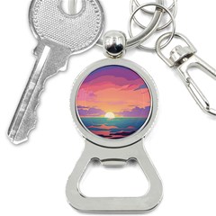 Sunset Ocean Beach Water Tropical Island Vacation 4 Bottle Opener Key Chain by Pakemis