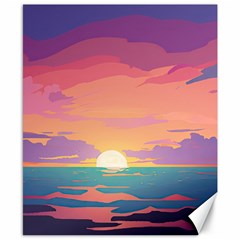 Sunset Ocean Beach Water Tropical Island Vacation 4 Canvas 8  X 10  by Pakemis