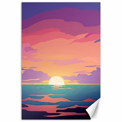 Sunset Ocean Beach Water Tropical Island Vacation 4 Canvas 24  X 36  by Pakemis