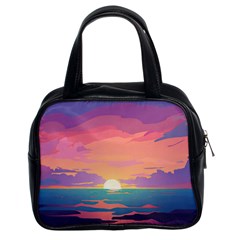 Sunset Ocean Beach Water Tropical Island Vacation 4 Classic Handbag (two Sides) by Pakemis