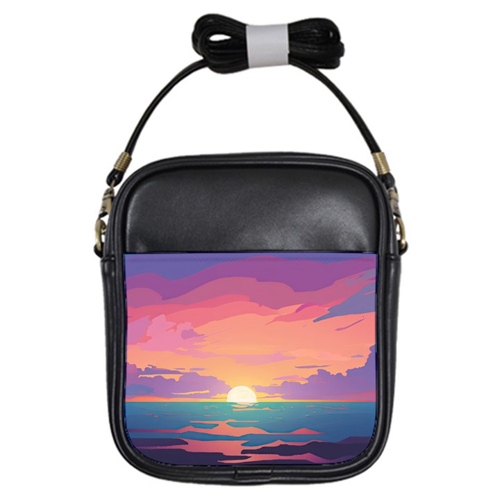 Sunset Ocean Beach Water Tropical Island Vacation 4 Girls Sling Bag