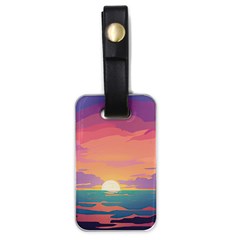 Sunset Ocean Beach Water Tropical Island Vacation 4 Luggage Tag (one Side) by Pakemis